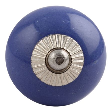 Slate Blue Silver Fitting Ceramic Drawer Knob Online